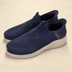 Skechers Slip Ins Mens Size 16 Wide Fit Shoes Navy Blue Mesh Slip On Sneakers